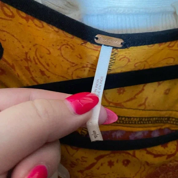 Free People Black and Orange Tunic Top - Picture 4 of 5